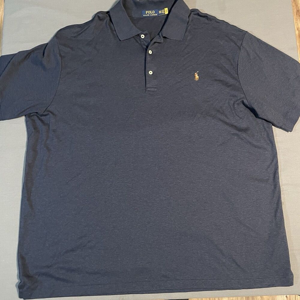 Polo Ralph Lauren Navy Performance Polo Colorful Pony Logo Men’s 3XB